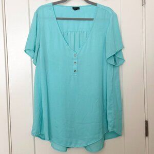 Torrid Turquoise Short Sleeve Blouse
